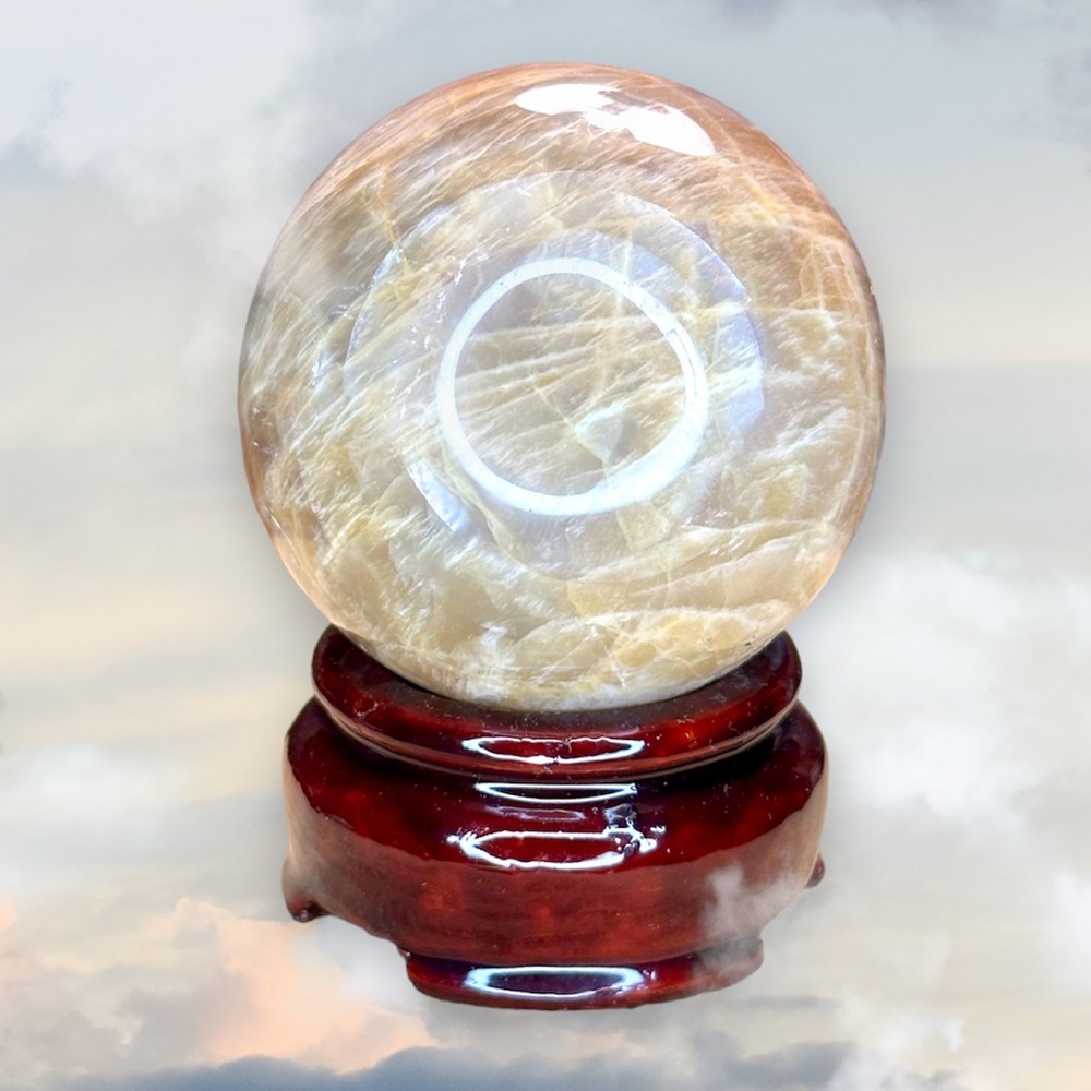 Peach moonstone sphere